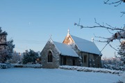St Nicholas Church in snow.